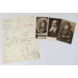 G181.)PRUSSIAN ADMIRAL von TIRPITZ SIGNATURE ON 1912-DATED DOCUMENT