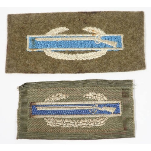 US421.)TWO (2) WWII US ARMY COMBAT INFANTRY BADGES, CLOTH EMBROIDERED