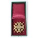 RD213.)CASED SPANISH CROSS IN GOLD WITH SWORDS AND DIAMONDS