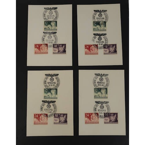 G527.)FOUR 3rd RCH OCCUPIED COUNTRIES POSTAL CARDS