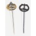 G547.)TWO GERMAN NAVY U-BOAT STICKPINS, WWI AND WWII