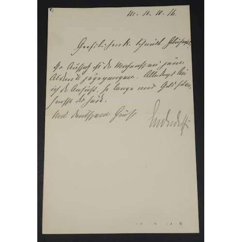 G549.)1914-DATED LETTER SIGNED BY ERICH LUDENDORFF