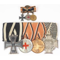 G570.)WWI PRUSSIAN 4-PLACE MEDAL BAR