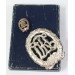 G557.)BOXED 1937 DRL SPORTS PROFICIENCY BADGE IN SILVER WITH MINIATURE