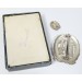 G557.)BOXED 1937 DRL SPORTS PROFICIENCY BADGE IN SILVER WITH MINIATURE