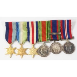 OC575.)WWII BRITISH COMMONWEALTH SIX-PLACE MINITATURE MEDAL GROUPING