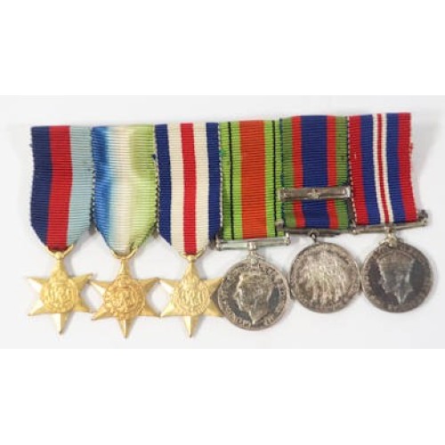 OC575.)WWII BRITISH COMMONWEALTH SIX-PLACE MINITATURE MEDAL GROUPING