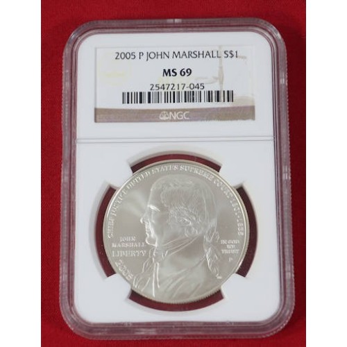 US576.)2005 JOHN MARSHALL COMMEMORATIVE SILVER DOLLAR