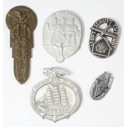 G725.)FIVE 3rd RCH GERMAN BADGES AND DAY BADGES