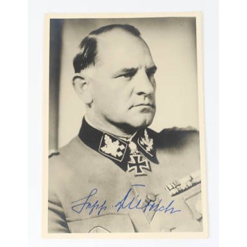 G718.)SIGNED WARTIME PHOTO, SEPP DIETRICH
