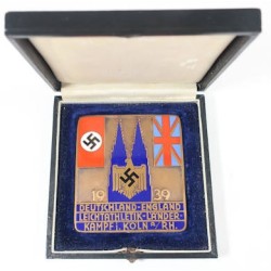 G739.)CASED 1939 DRL SPORTS AWARD FOR THE GERMANY-ENGLAND COMPETITIVE GAMES