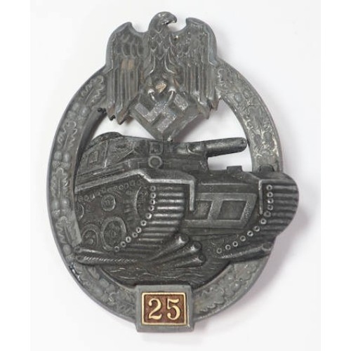 RD603.)NUMBERED PANZER ASSAULT BADGE FOR 25 ENGAGEMENTS