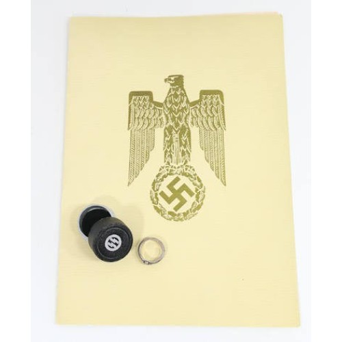 RD769.)SS HONOR RING WITH AWARD DOCUMENT
