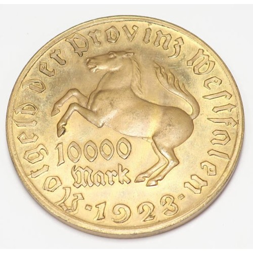 G950.)1923 WESTFALEN 10,000 MARK COIN