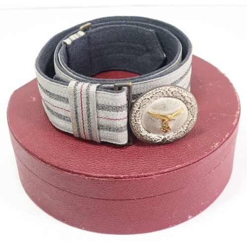 G986.)LUFTWAFFE OFFICER'S DRESS BROCADE BELT, BOX