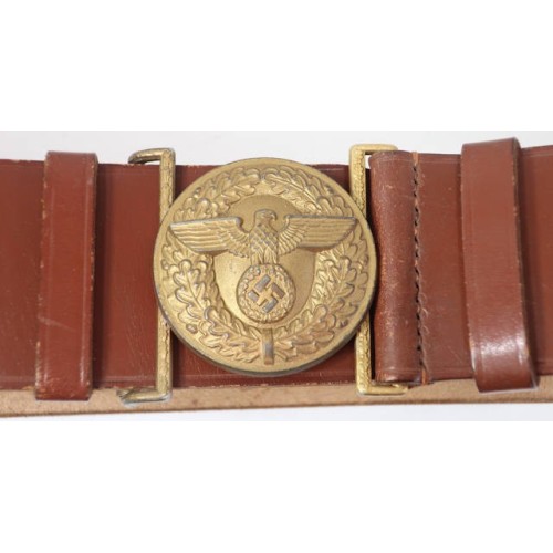 G451.)NSDAP POLITICAL LEADER'S LEATHER BELT AND BUCKLE