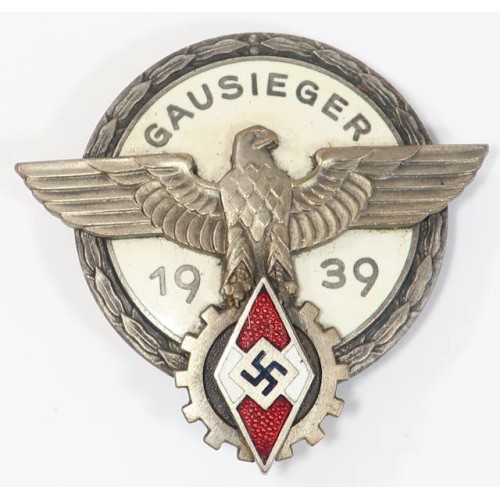 RD572.)HJ NATIONAL TRADE COMPETITION VICTOR'S BADGE 1939 GAUSIEGER
