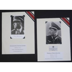 G538.)TWO (2) SIGNED PHOTOS, '39 KNIGHT'S CROSS HOLDERS
