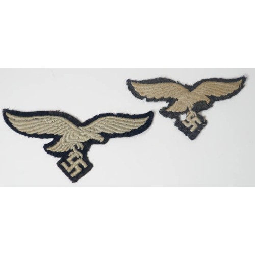 G534.)TWO (2) LUFTWAFFE CLOTH EAGLES