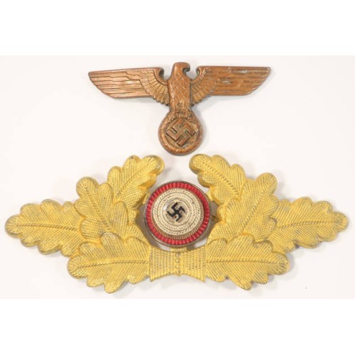 G570.)NSDAP POLITICAL LEADER'S VISOR CAP WREATH AND EAGLE