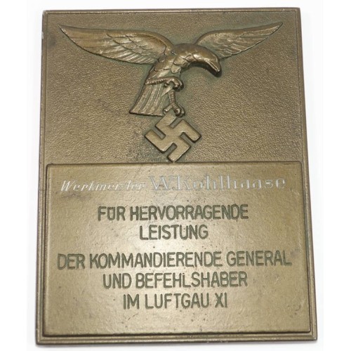 G600.)LUFTWAFFE SPECIAL ACHIEVEMENT AWARD PLAQUE