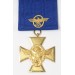 G649.)CASED CIVILIAN POLICE 25-YEAR LONG SERVICE CROSS IN GOLD