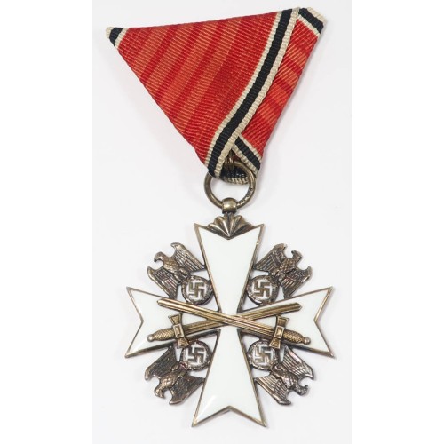 G643.)3rd RCH GERMAN EAGLE ORDER WITH SWORDS, AUSTRIAN MOUNTED RIBBON