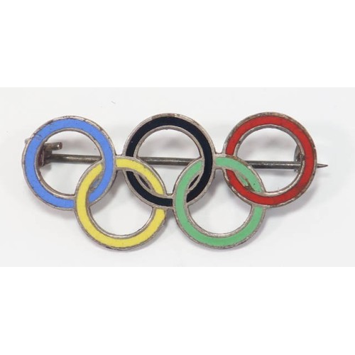 G655.)1936 OLYMPICS ENAMELED BADGE