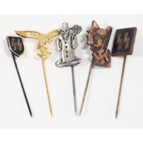 RD672.)LOT OF FIVE (5) OLD 3rd RCH ERA STICK PINS
