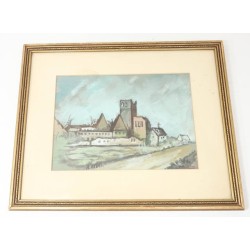 RD669.)VINTAGE HITLER WATERCOLOR IN FRAME