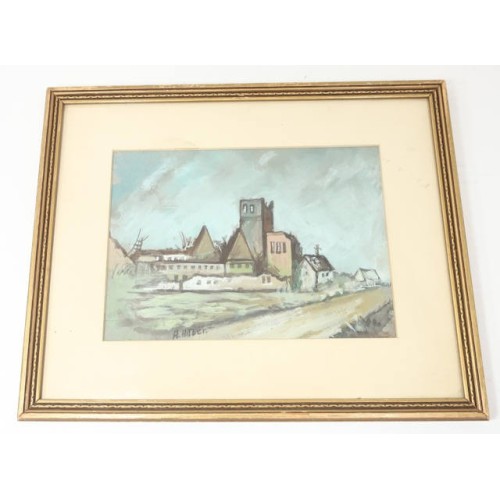 RD669.)VINTAGE HITLER WATERCOLOR IN FRAME