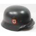 RD684.)GERMAN POLICE M35 DOUBLE-DECAL COMBAT STEEL HELMET