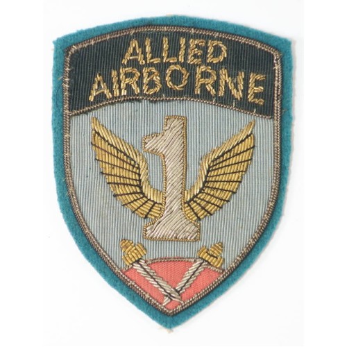 US620.)WWII 1st ALLIED AIRBORNE ARMY BULLION WIRE EMBR SLEEVE PATCH
