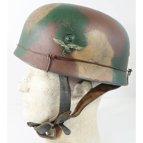 RD745.)LUFTWAFFE SUMMER CAMOUFLAGED PARATROOPER HELMET RD745.)LUFTWAFFE SUMMER CAMOUFLAGED PARATROOPER HELMET