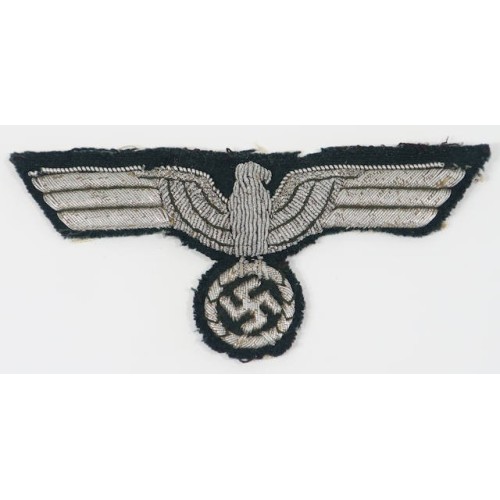 G890.)GERMAN ARMY OFFICER'S BULLION WIRE EMBROIDERED BREAST EAGLE