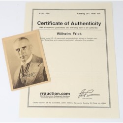 G896.)SIGNED PHOTO CARD, REICHSMINISTER OF THE INTERIOR FRICK