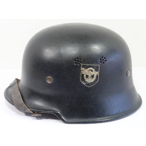 G916.)3rd RCH GERMAN FIRE PROTECTION POLICE STEEL HELMET