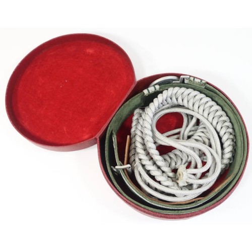 G919.)GERMAN ARMY OFFICER'S DRESS BROCADE BELT AND SHOULDER CORD