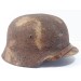 RD846.)GERMAN ARMY M35 SINGLE DECAL STEEL HELMET, CAMOUFLAGED