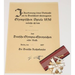 RD975.)1936 OLYMPIC GAMES COMMEMORATIVE MEDAL 1st CLASS
