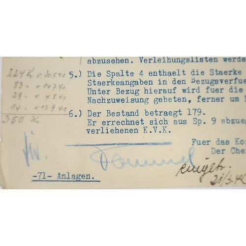 G956.)ROMMEL-SIGNED AFRIKA KORPS DOCUMENT G956.)ROMMEL-SIGNED AFRIKA KORPS DOCUMENT