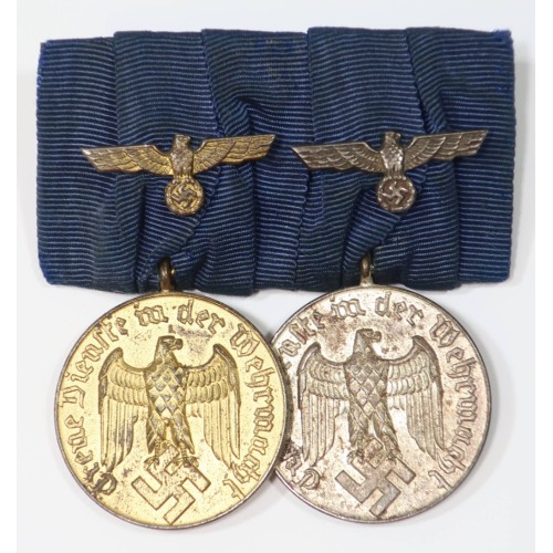 G1038.)3rd RCH GERMAN ARMY 2-PLACE MEDAL BAR, WEHRMACHT LONG SERVICE G1038.)3rd RCH GERMAN ARMY 2-PLACE MEDAL BAR, WEHRMACHT LONG SERVICE