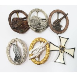 G1057.)LOT OF SIX GERMAN 1956 TYPE BADGES