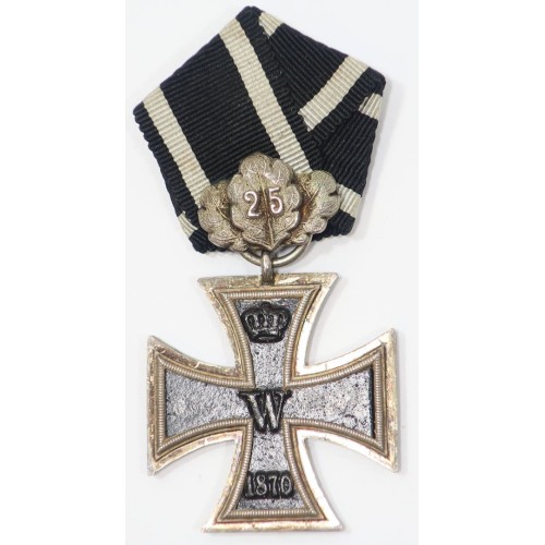 G1058.)SPENDID 1870 IRON CROSS 2nd CLASS, PRINZEN SIZW WITH '25' YR CLASP G1058.)SPENDID 1870 IRON CROSS 2nd CLASS, PRINZEN SIZW WITH '25' YR CLASP