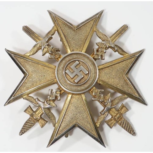 G1074.)SPANISH CROSS IN GOLD WITH SWORDS G1074.)SPANISH CROSS IN GOLD WITH SWORDS