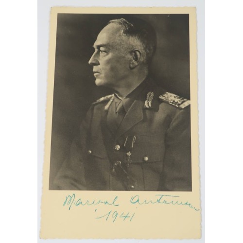 G1072.)SIGNED WARTIME PHOTO PORTRAIT OF ROMANIAN DICTATOR MARSHAL ANTONESCU G1072.)SIGNED WARTIME PHOTO PORTRAIT OF ROMANIAN DICTATOR MARSHAL ANTONESCU