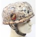 RD1091.)LUFTWAFFE PARATROOPER'S CAMOUFLAGED HELMET, DOUBLE-DECAL WITH WIRE