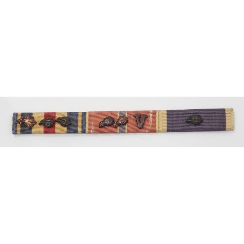 US1109.)WWII US ARMY 3-PLACE VALOR RIBBON BAR US1109.)WWII US ARMY 3-PLACE VALOR RIBBON BAR