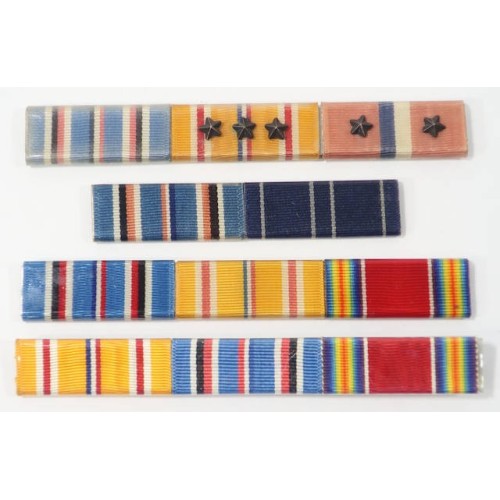 US1120.)FOUR (4) WWII USN/USMC RIBBON BARS US1120.)FOUR (4) WWII USN/USMC RIBBON BARS