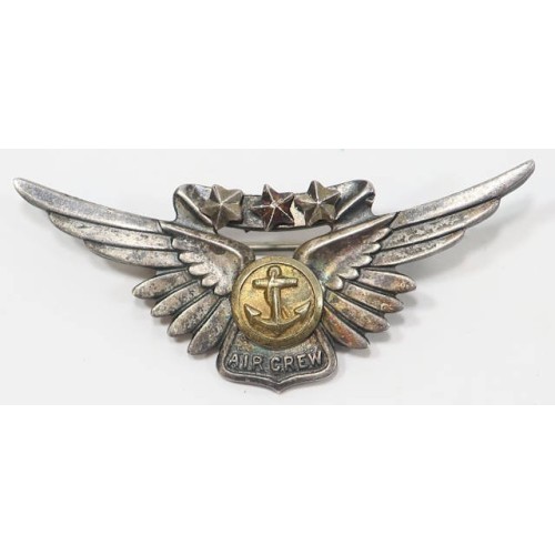 US1027.)WWII US NAVY COMBAT AIR CREW WING WITH THREE BATTLE STARS US1027.)WWII US NAVY COMBAT AIR CREW WING WITH THREE BATTLE STARS